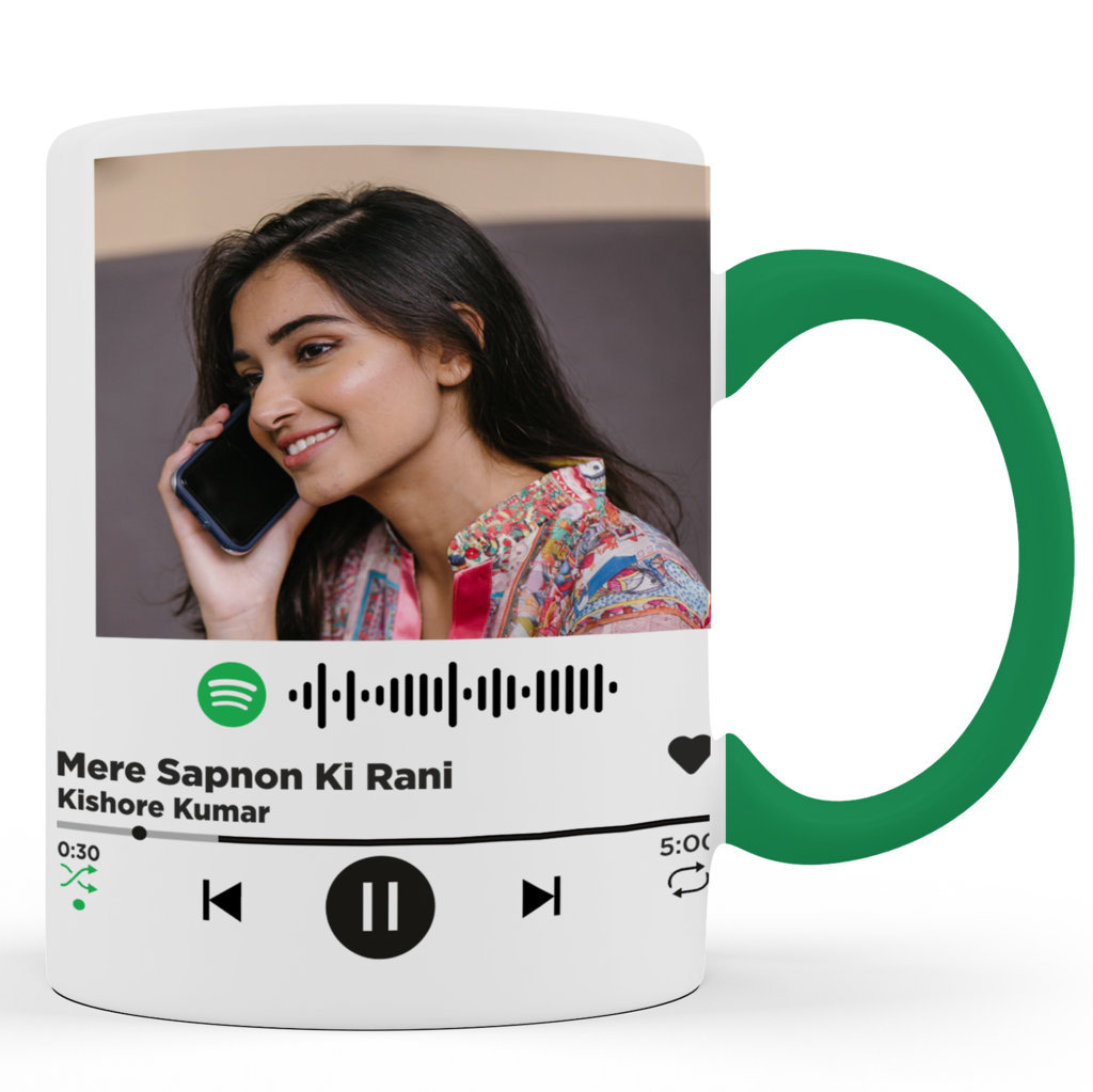 Personalised Mugs | Spotify | Valentine Day or For Someone You Love Gift Mug | Mere Sapnon Ki Rani | 325 Ml